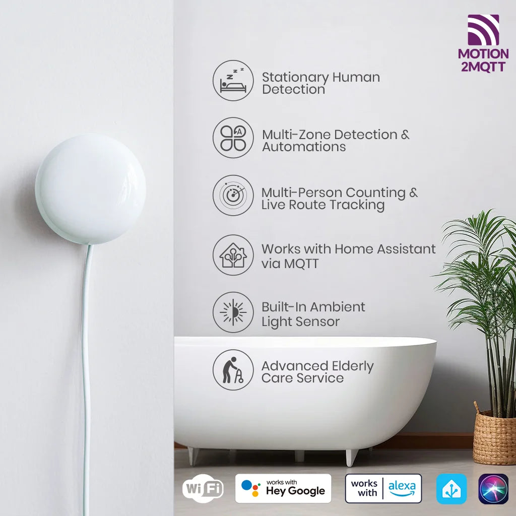 LinknLink eMotion Max 60GHz mmWave Radar WiFi Smart Presence Sensor, IR Blaster, Light Sensor, Motion2MQTT Home Assistant