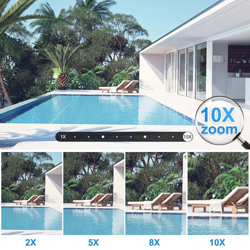 5K 10MP WiFi Camera10X Zoom CCTV  Auto Tracking Dual Lens Dual Screen PTZ Mini Video Surveillance Cam Security Camera