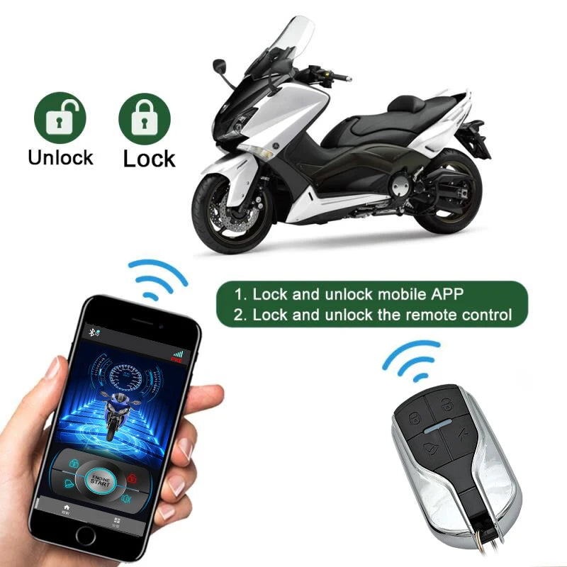 Bluetooth motorcycle anti-theft alarm automatically senses mobile phone operation, one-key start PKE induction anti-theft lock