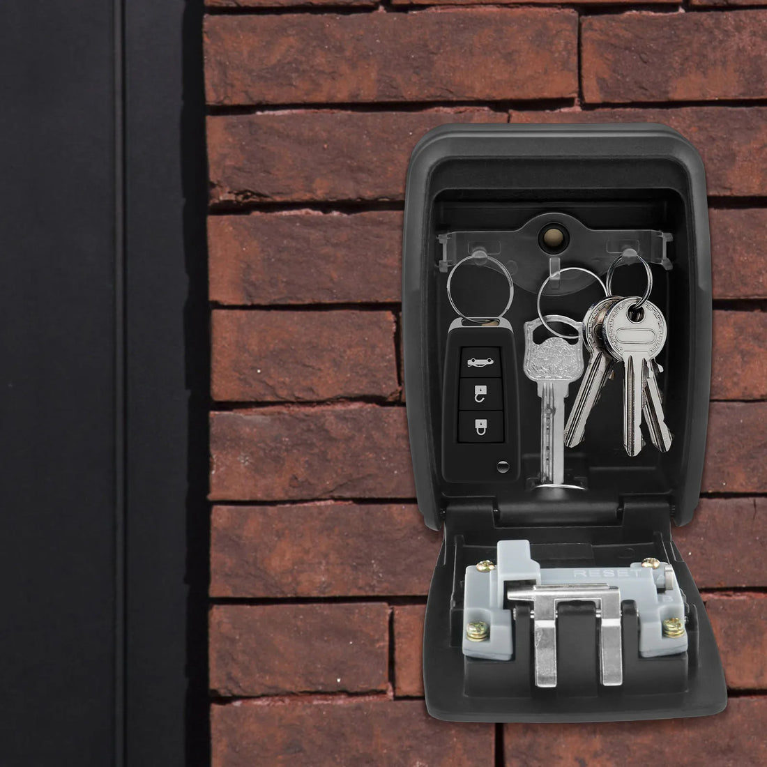 Key Lock Box Wall Mounted Key Safe 4-digit Password Key Secure Storage Lock Manager Multipurpose Key Lockbox for Home Office