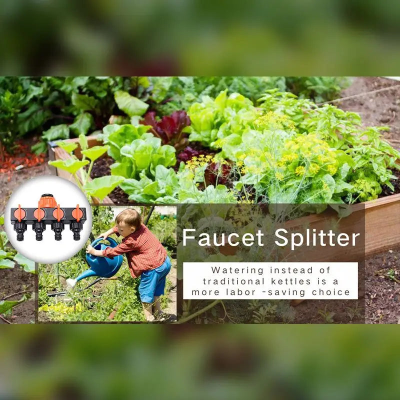 Garden Hose Pipe Splitter 4-Way Faucet Diverter Tap Hose Connector Splitter Four Independent Switches For Home Lawn Irrigation