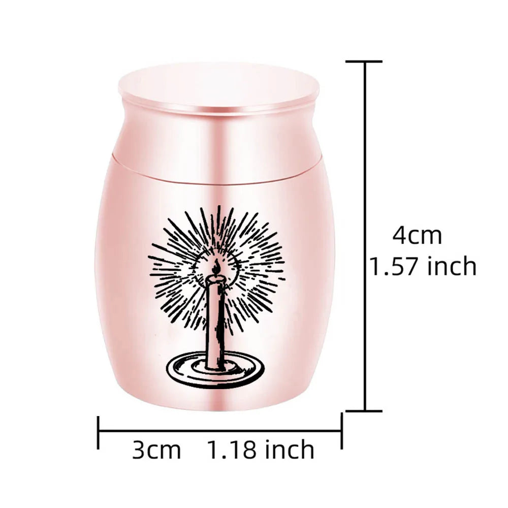 Small Urns for Human Ashes Carving Candles Pattern Mini Urn for Ashes Keepsake Cremation Urns Memorial Ashes Holder