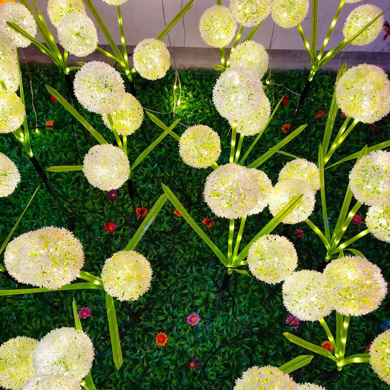 1 head, 3 heads dandelion solar ground mounted simulation flower outdoor courtyard garden decoration lawn light