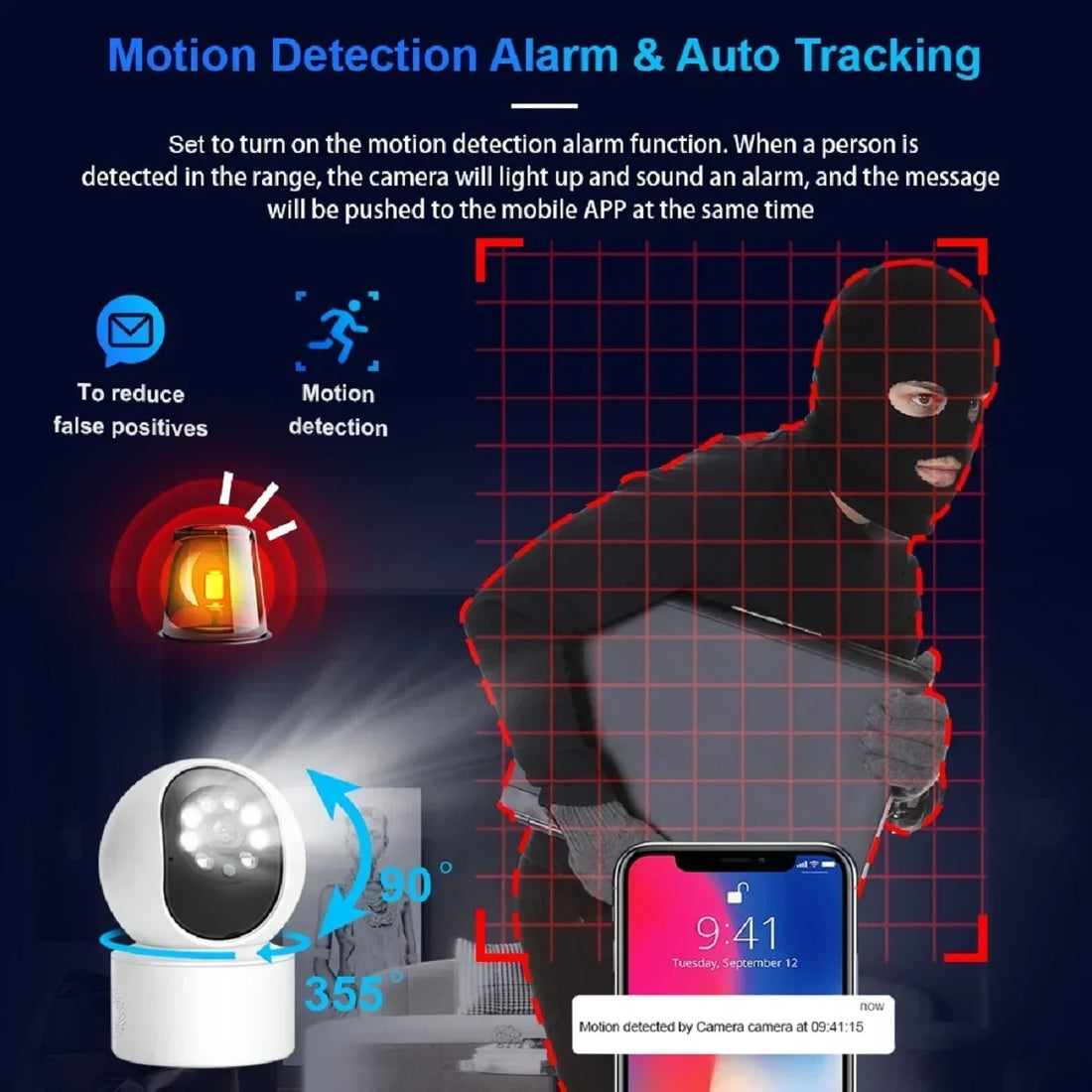 8MP Smart WiFi IP Camera Indoor Home Security Baby Monitor PTZ Camera Automatic Tracking Video Two-way Audio Surveillance Camera