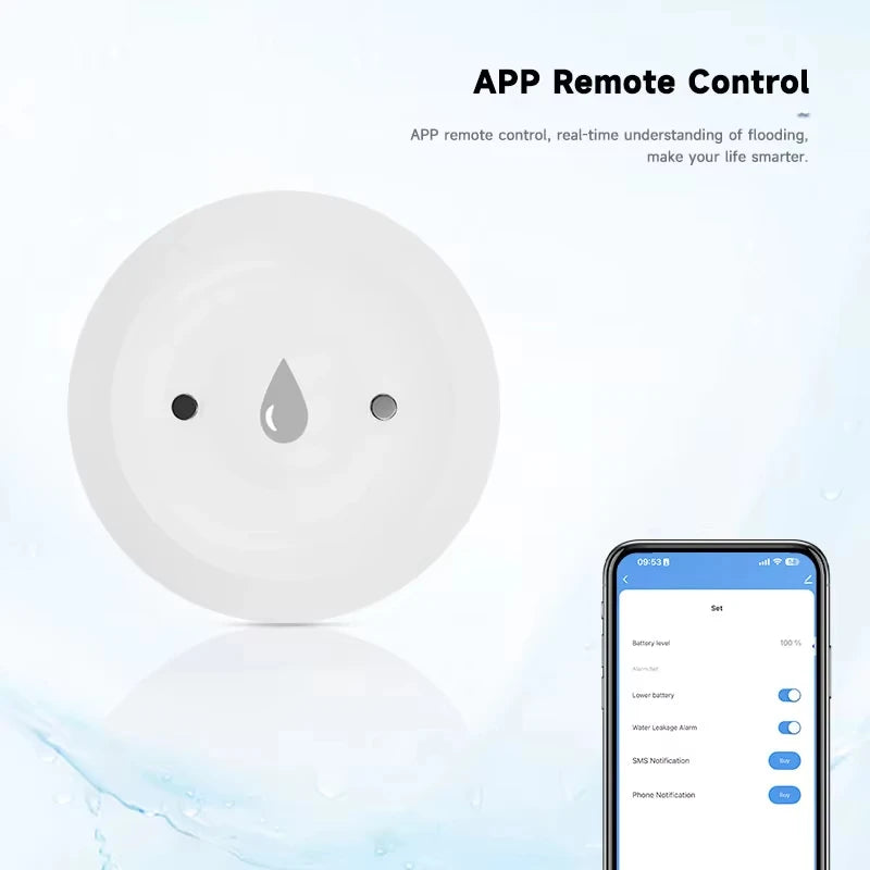 Tuya ZigBee Water Leak Sensor Flood Detector with Smart Life Control Alexa Compatible Home Assistant Water Leakage Alarm