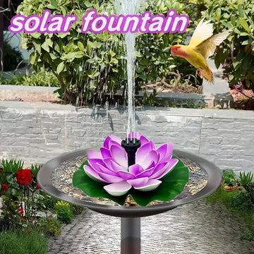 Lotus Solar Fountain Pump with Multi-Nozzle Design Durable Battery-Free Adjustable Height Vibrant Garden & Bird Bath Decor