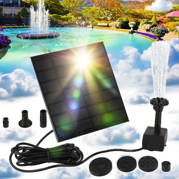 Solar-Powered Water Fountain Pumps with Panels (11/15.5cm) – 8-Nozzle Sets for Outdoor Watering & Garden Decoration