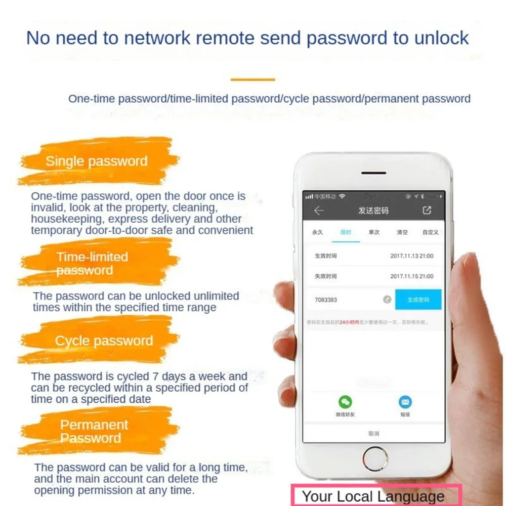 TTLOCK Fingerprint Lock with Tuya for Hotels, Apartments, Short-term Rentals, and Homestay - Smart Lock