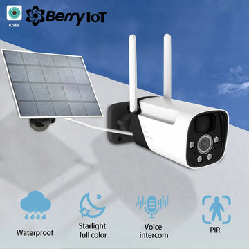 3MP Solar powered outdoor WIFI Security camera CCTV night vision full-color high-definition camera PIR human detection ICSEE