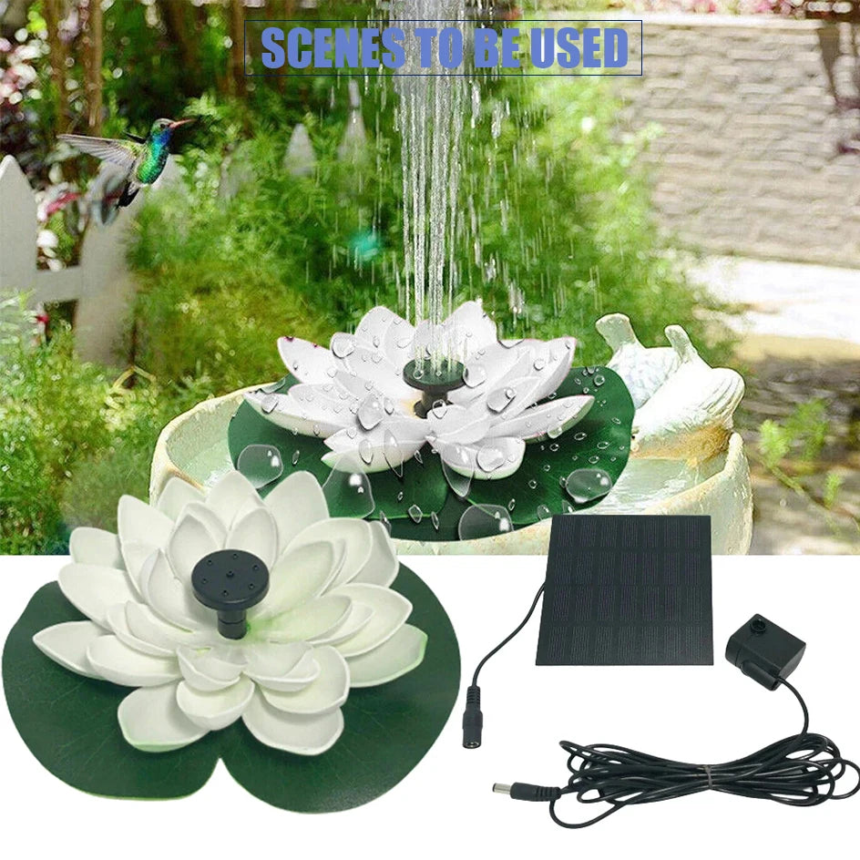 Outdoor Solar Fountain Suitable for Garden Pond Solar Fountain Pump Kit with 6 Nozzles for Swimming Pools Garden Decoration