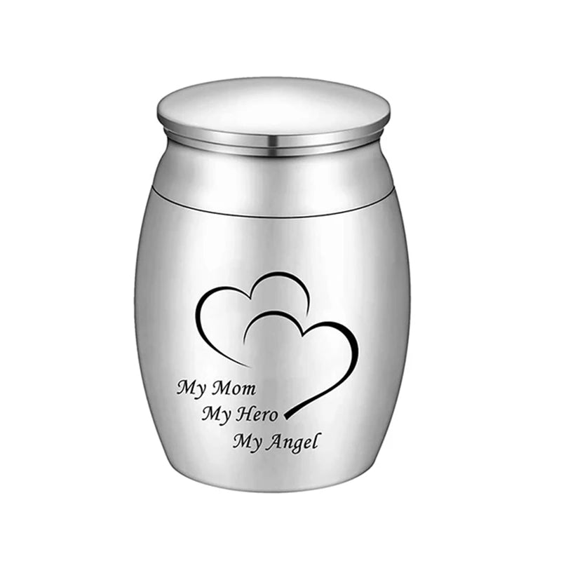 My Dad My Hero My Angel Cremation Keepsake Urns for Human Custom Stainless Steel Ashes Mini Memorial Urn Funeral Urns for Ashes