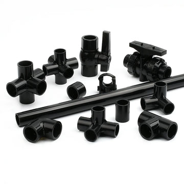 20-63mm Black PVC Pipe Connectors Ball valve Three-way Direct Garden Water Aquarium Fish Tank Drainage Tube Fittings Accessories