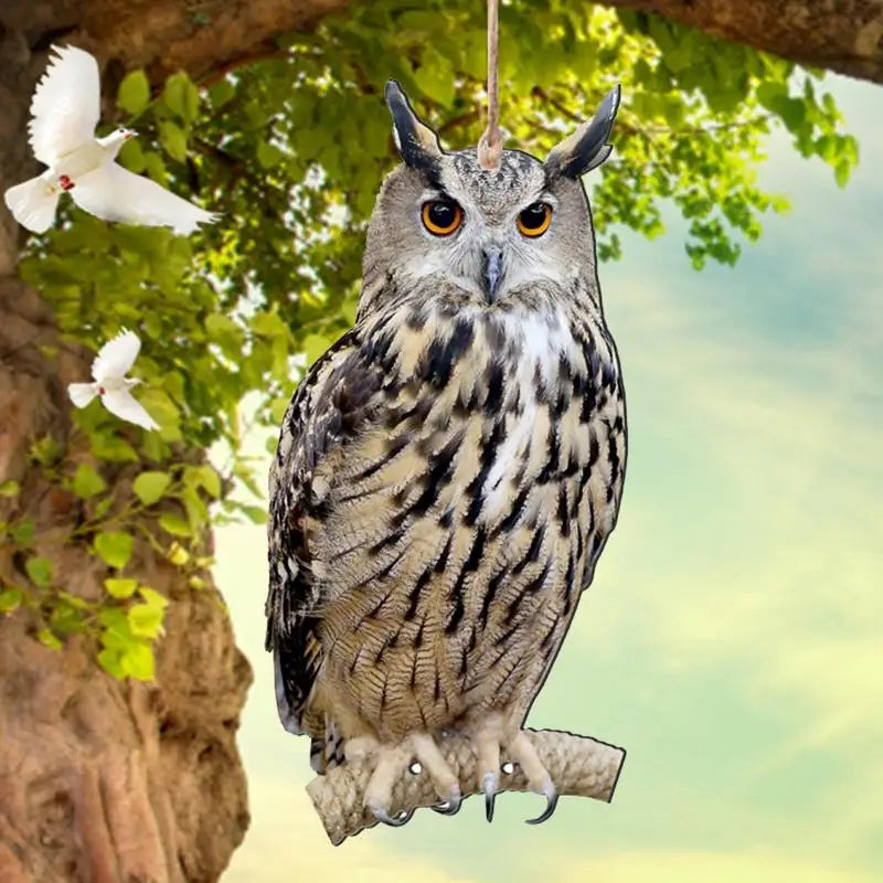 Owl Bird Repellent Bell Pendant Pastoral Orchard Bird Scare Ornaments Outdoor Garden Decoration Wind Chime Garden Scarecrow