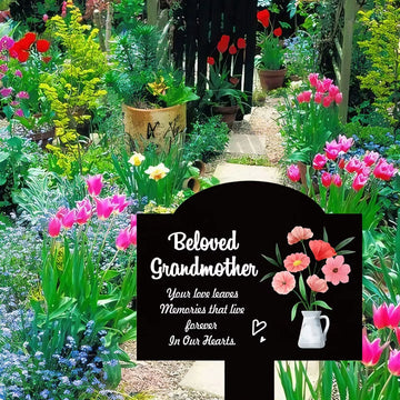 1PCS of Wooden Grave Marker for Cemetery Memorial Plaque for Father and Mother Custom Garden Sign Yard Art Decoration 12x20 inch