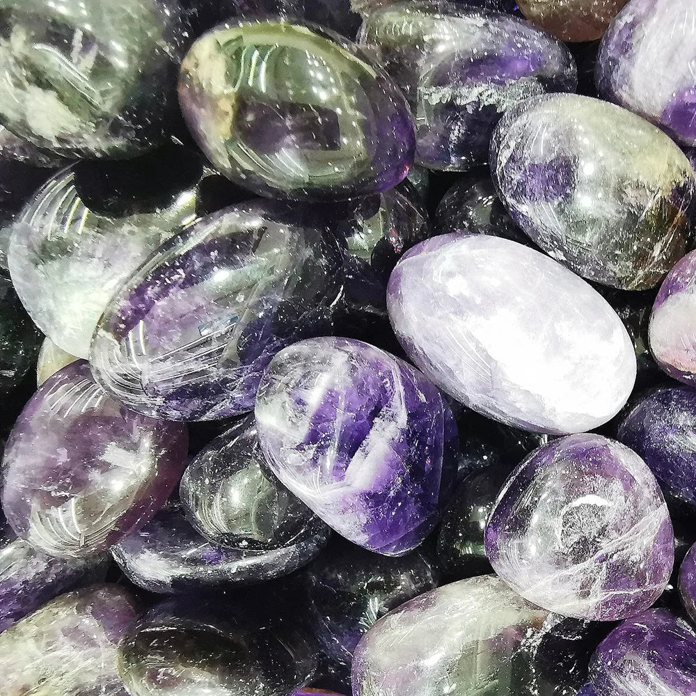 Natural Broken Amethyst Rolling Stone Crystal Treatment Spiritual Qi Specimen Gem