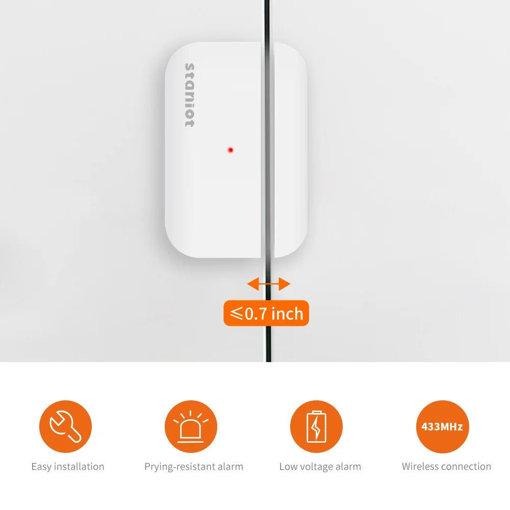 Staniot Smart Home Door Sensor 5-Year Battery Life Entry Sensor Wireless Door Window Detectors Works With Security Alarm System
