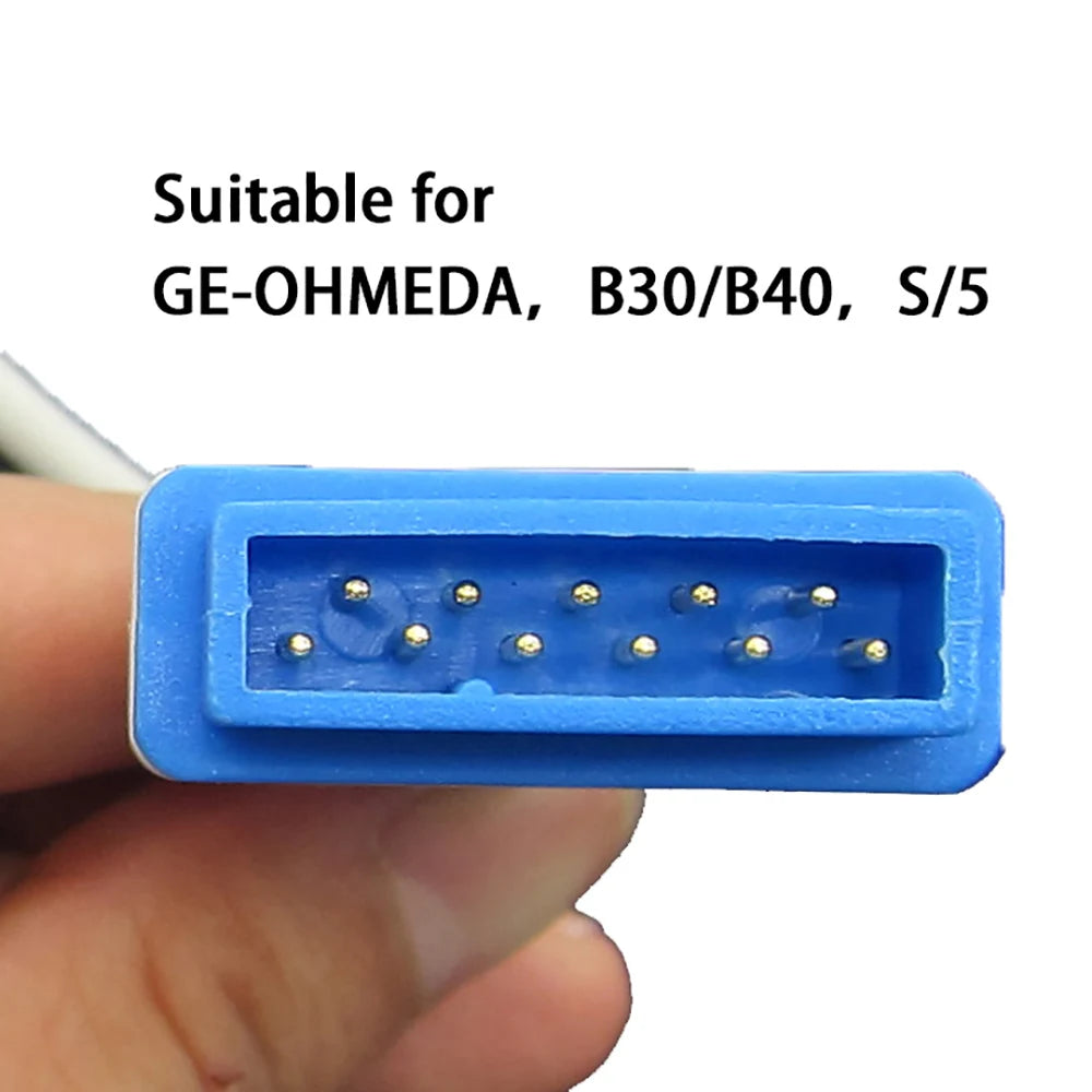 Compatible with GE-OHMEDA,B30/B40,S/5 Monitor, Reusable SPO2 Prob Sensor for Pulse Oximeter Blood Oxygen Saturation Monitoring