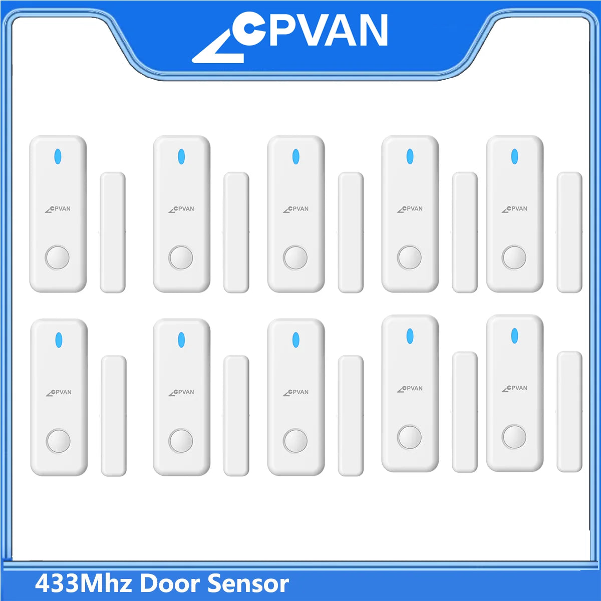 CPVAN Wirless 433MhZ Door Sensor Window Sensor only for CP10/CP10 Pro/CP10 Pro LoRa/SN30W Home Alarm System