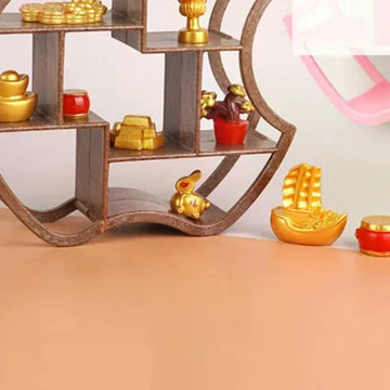 Miniature Dollhouse Antique Shelf Decorations Ornaments Simulation Display Storage Shelf Model Furniture Miniature Scene Props