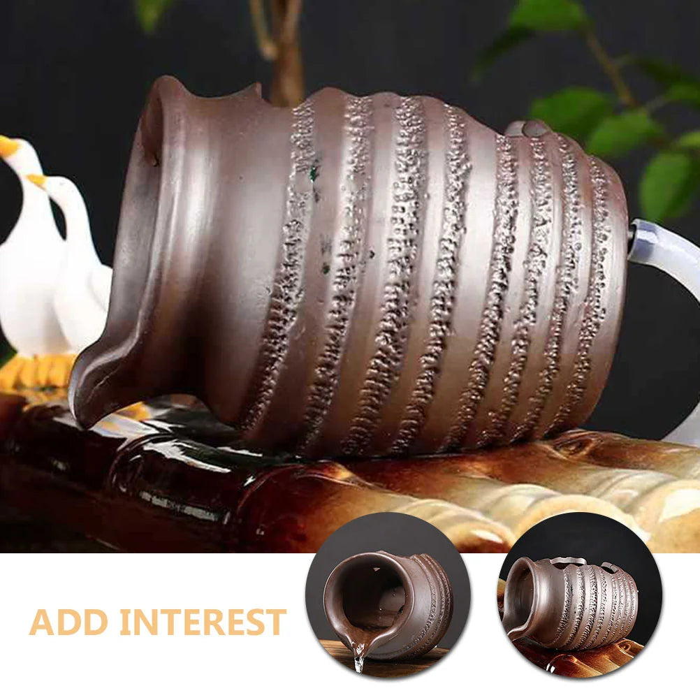 Running Water Pot Garden Waterfall Jar Fish Bubble Decorative Fountain Accessories Ceramics Circulating