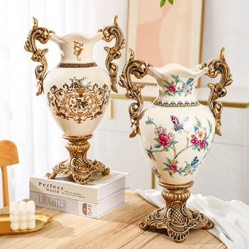 Retro new Chinese ceramic craft vase home decoration living room entrance hall store home art flower arrangement