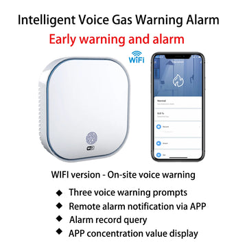 WiFi Tuya Smart Smoke Detector Alarm Natural GAS Carbon Monoxide Parlor Room Kitchen Shop Fire Sensor Alert