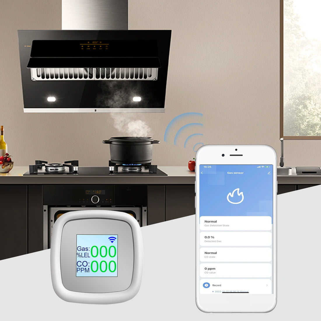 Combustible Gas Detector Alarm Digital Combustible Gas Detection Instrument Gas Leak Tester Intelligent Air Quality Detector