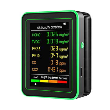 M05K Air Quality Detector 6 In 1 Detector HCHO TVOC CO2 CO PM10 PM2.5 Meter Gases Detecting Intelligent