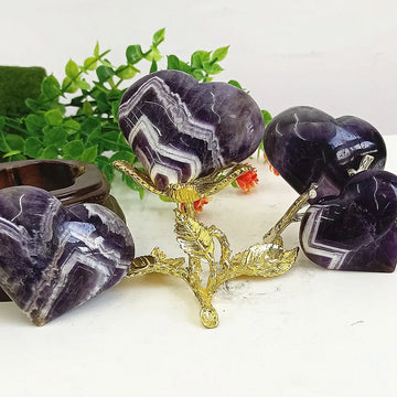 Natural Dream Amethyst Polishing Heart shaped Crystal Quartz Mineral Restoration Spirit Decoration