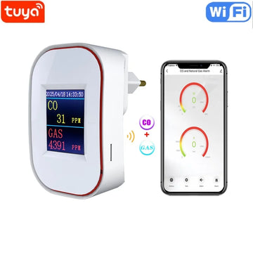 Tuya Smart Life Natural Gas Co Leak Carbon Monoxide Detector Wifi Ch4 Methane Combustible Leakage Coal Home Alarm Sensor For Gas