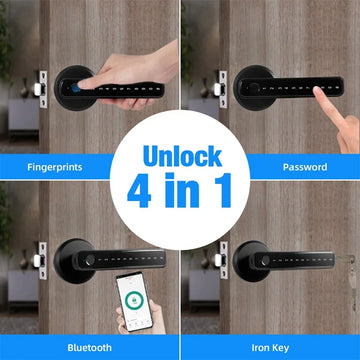 KERUI Tuya BLE Fingerprint Door Lock Electronic Door Lock with Fingerprint/Password/Key/Bluetooth/Tuya APP Unlock