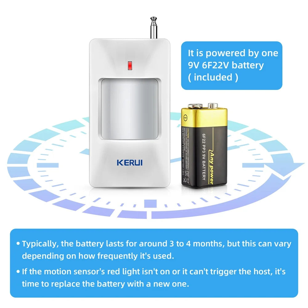 KERUI Wireless Intelligent PIR Motion Sensor Alarm Detector For GSM WIFI W181 W202 Home Burglar Anti-Theft Alarm System Security