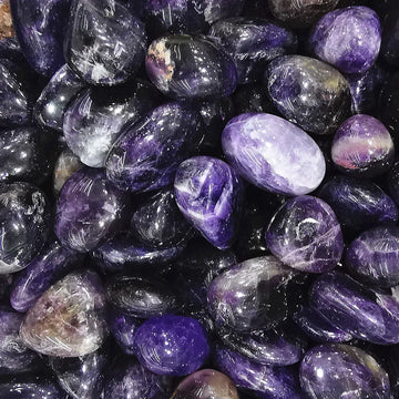 Natural Broken Amethyst Rolling Stone Crystal Treatment Spiritual Qi Specimen Gem
