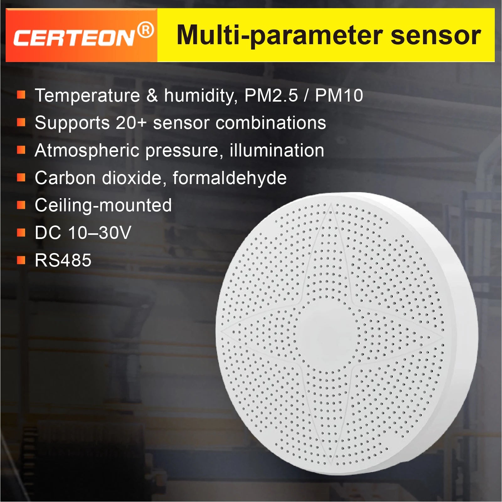 3/5/8 in 1 Multi Gas Detector RS485 Air Quality Sensor CO2 PM2.5 PM10 TVOC HCHO Temp Humidity Modbus DC10-30V