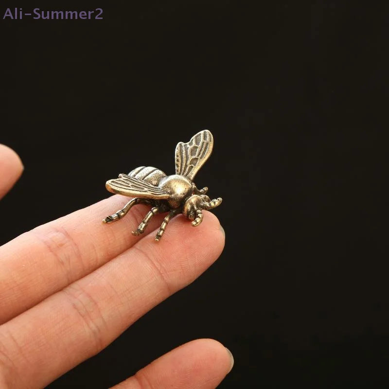 Vintage Brass 1pc/2pcs Mini Bee Collectible Figurines - Handmade Antique Desk Decorations - Ideal Gift For Home Office Collector
