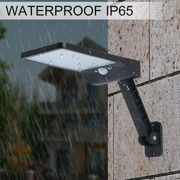 QLTEG 450 LM 48 LED Solar Power Street Light PIR Motion Sensor wall Lamp Outdoor Waterproof remote control rotate bracket Garden