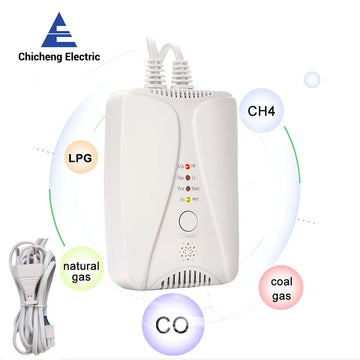 HD2000 Gas Detector And Carbon Monoxide Detector Natural Gas Leak Detector CH4/LPG/CO Sound Light Alarm With Gas Valve Cable
