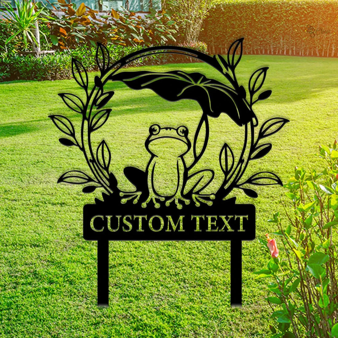 Custom Frogs Memorial Garden Stake Frogs Garden sign Frog Metal Sign Metal Yard Stake Frog Pond Decor Outdoor Decor Frog