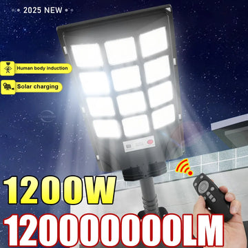 1200W Solar Light Outdoor Integrated Super Bright Motion Sensor Strong Power Sunlight Waterproof Garden Wall Street Lighting