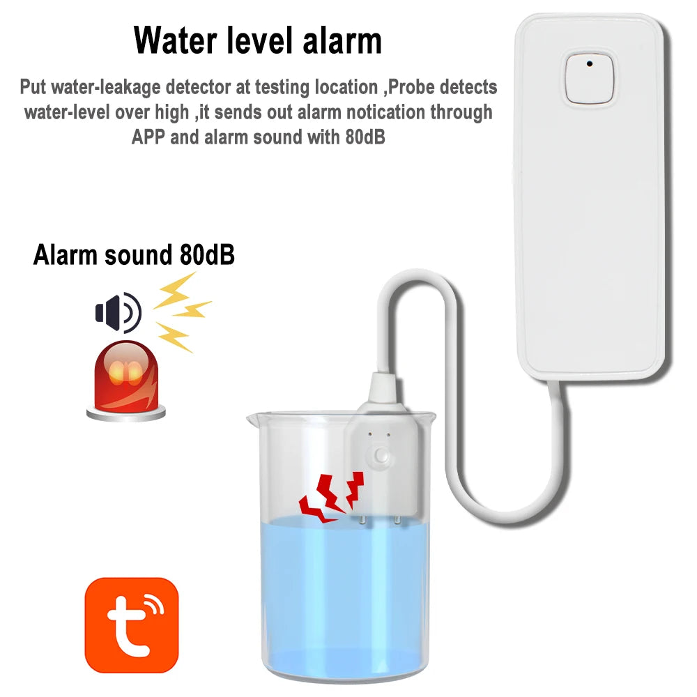 1/2/5pcs Alexa Wifi Water Leakage Detection Alarm Detector Tuya Smart Switch Water Leakage Sensor Voice Controller Google Home