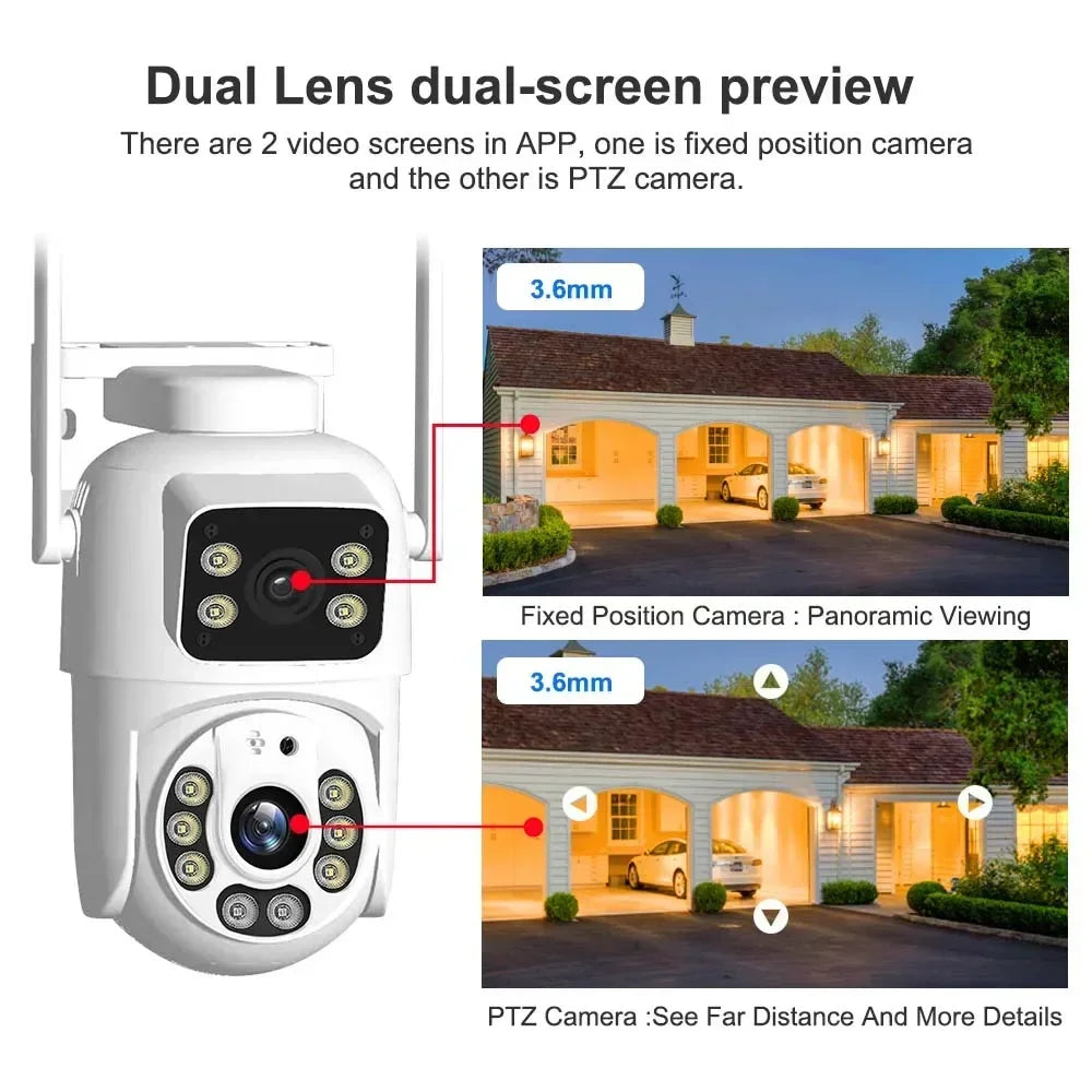 1080P IP Camera Dual Lens WIFI Dual Screen 720P Motion Detection Outdoor CCTV Security Protection Video Surveillance Hopeway APP
