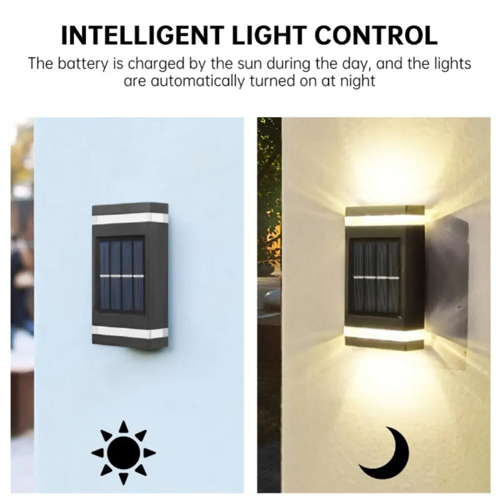 1~10Packs Solar Wall Lamp Outdoor Waterproof Solar Powered Light UP and Down Illuminate Home Garden Yard Decoration Sunlights