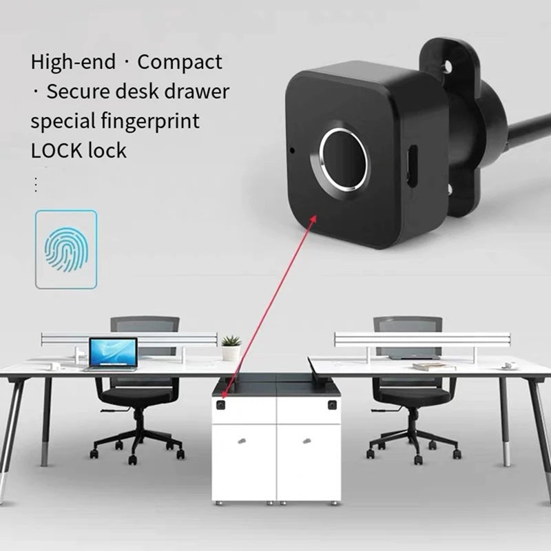 ABFB-Smart Fingerprint Cabinet Lock-Keyless Black Biometric Lock For Anti-Theft Security,Suitable For Doors,Drawers,Wardrobes