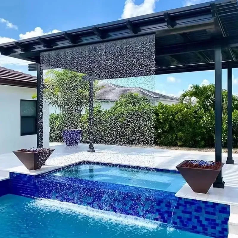 304 Stainless Steel Water Curtain Flowing Wall Fountain Rain Waterfall With Nozzles For Hotel Mall Indoor Outdoor Decor