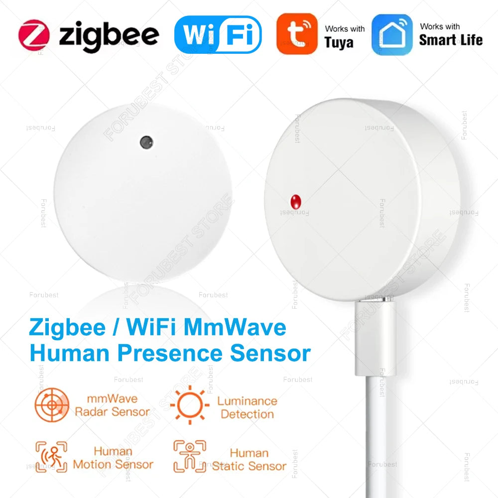 ZigBee Wifi MmWave Human Presence Motion Sensor Radar MmWave Human Detector Motion Detector Tuya Hub Smart Life Home Automation