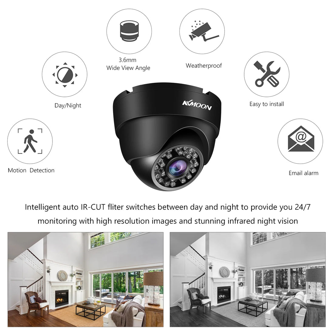 1080P Full High Definition Security Camera 2MP Surveillance AHD Camera Outdoor Pal System Infrared Night Vision Motion Detection