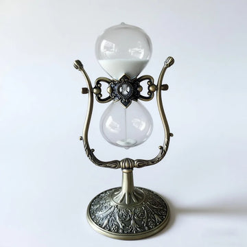 U-Shaped Antique Bronze Glass Hourglass Timer Decorative Metal Sand Clock for Office Desk Home Creative Gift