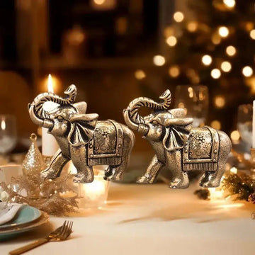 Copper Lucky Elephant Small Ornaments Brass Blessing Elephant Miniature Figurine Antique Bronze Animal Statue