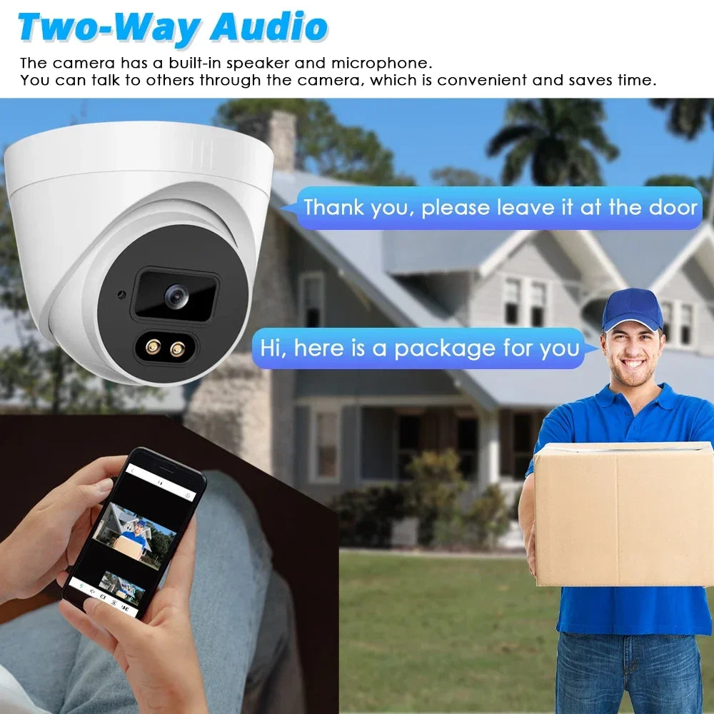 6MP POE Camera 6MP Outdoor Smart HD Video Surveillance CCTV Cameras H.265 Home Security IP Dome-Camera Motion Detection Tuya app