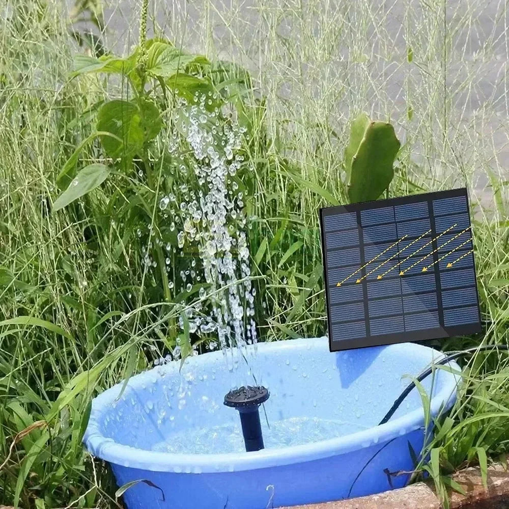 Solar-Powered Water Fountain Pumps with Panels (11/15.5cm) – 8-Nozzle Sets for Outdoor Watering & Garden Decoration